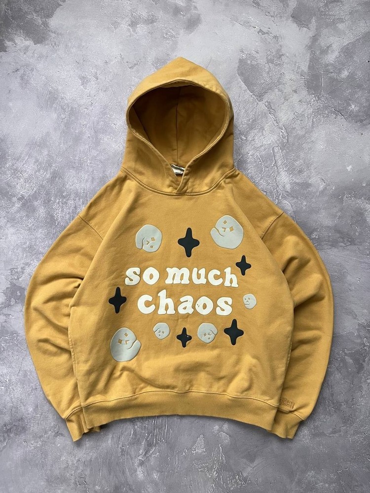 Broken Planet Hoodies - So Much Chaos, Find Your Balance Yellow size M
