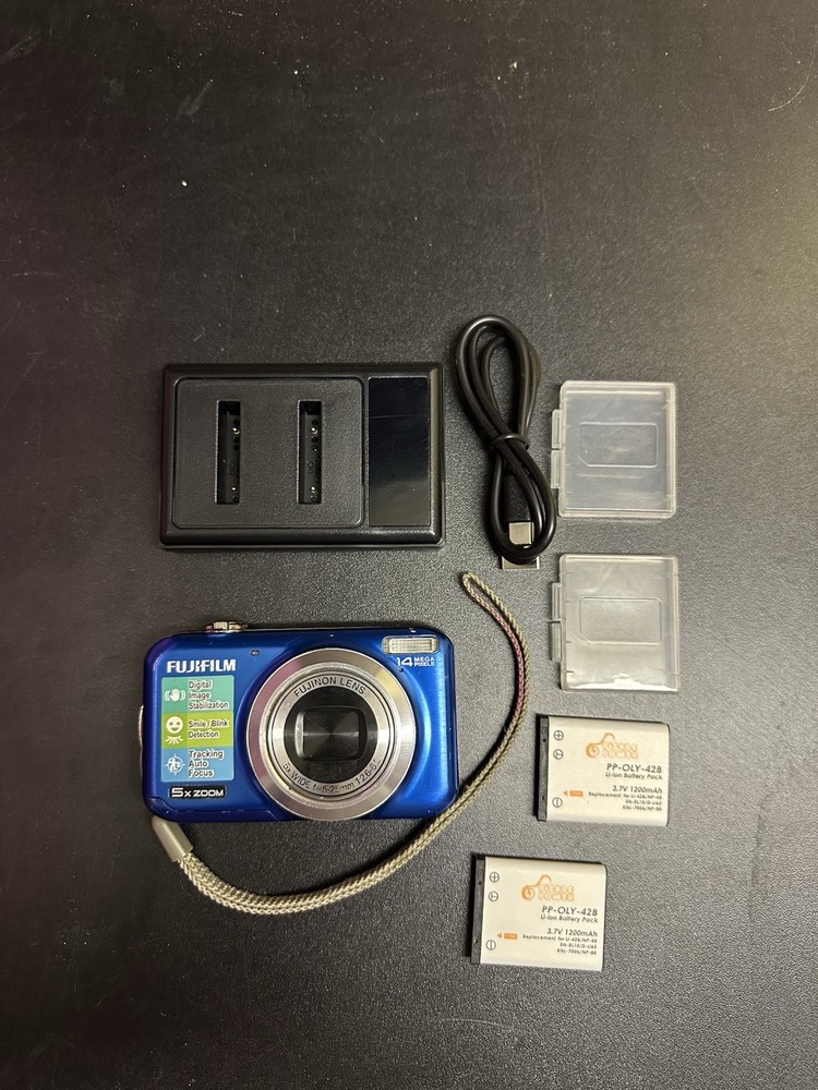 Fujifilm FinePix JX300 14MP Digital Camera in Blue Fully Tested Working