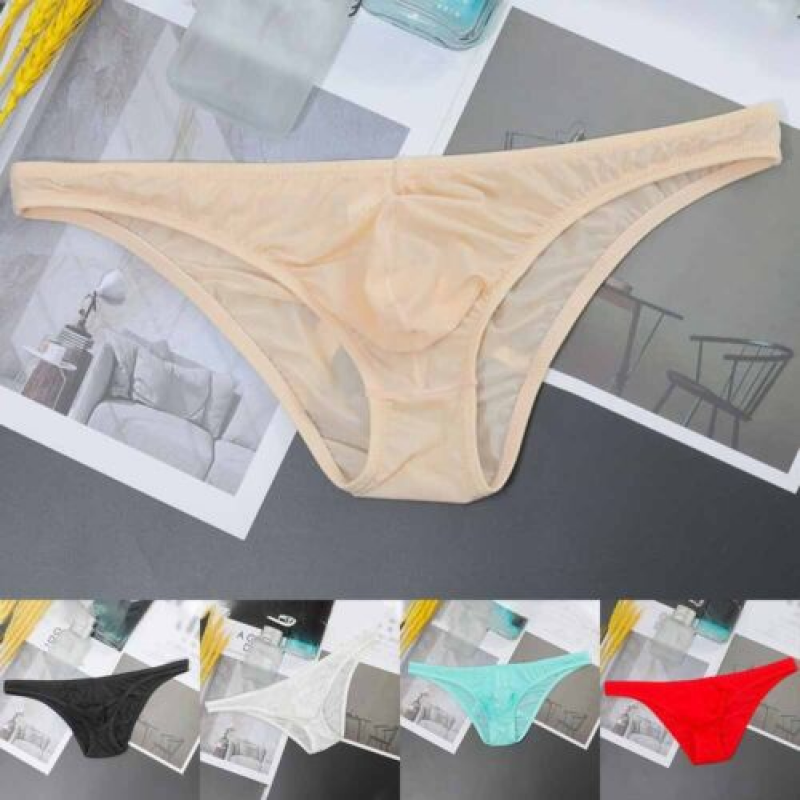Men Shorts Nightwear Pant Panty Color Breathable Ice Low-Rise Sexy ️Men