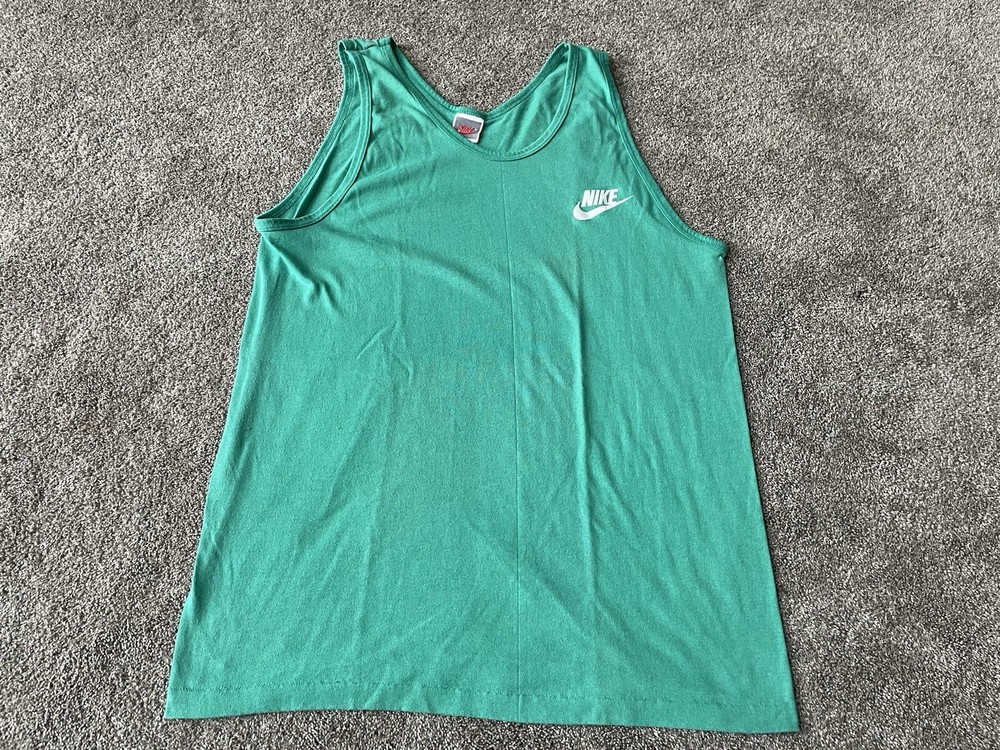 Vintage Nike Tank Top Shirt Mens Large Tall Sea Foam Green Single Stitch USA 80s