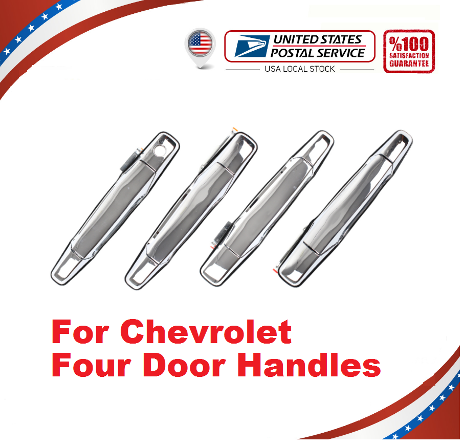 4 Chrome Exterior Door Handles for 2007-2013 Chevy Pickup Trucks