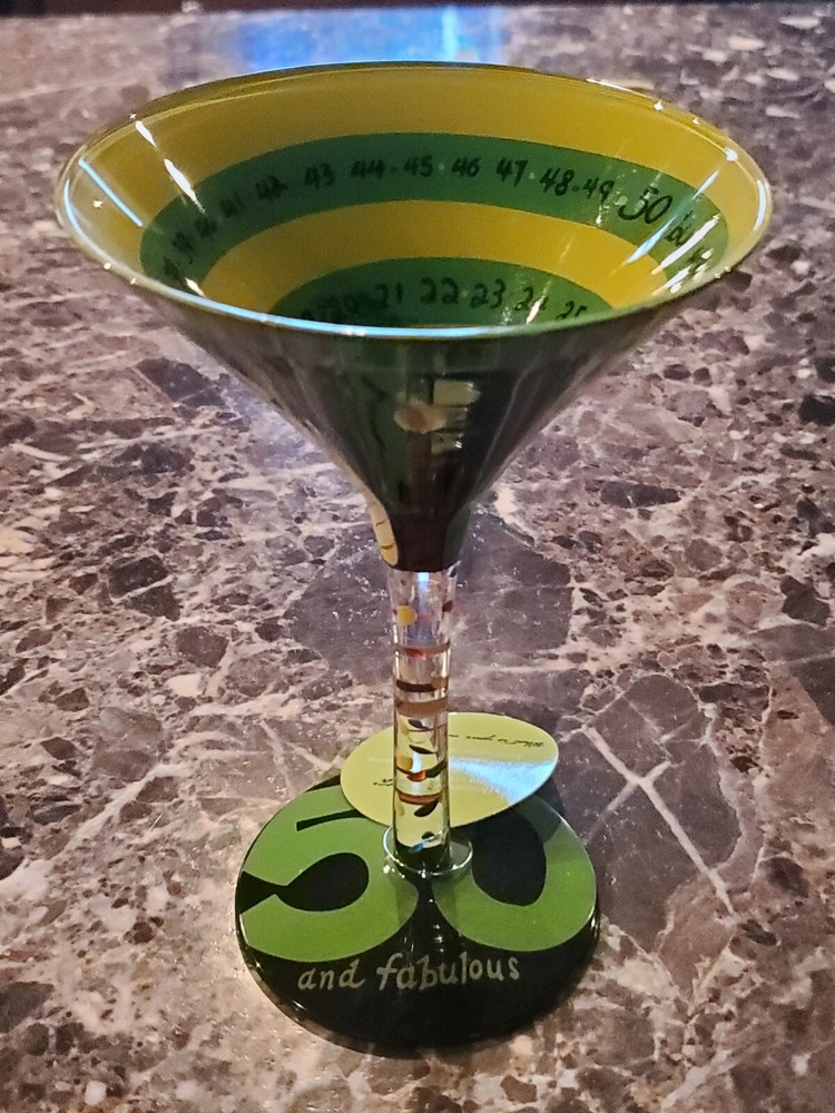 Lolita Love My Martini 50 and Fabulous Hand-Painted Glass New With Tags