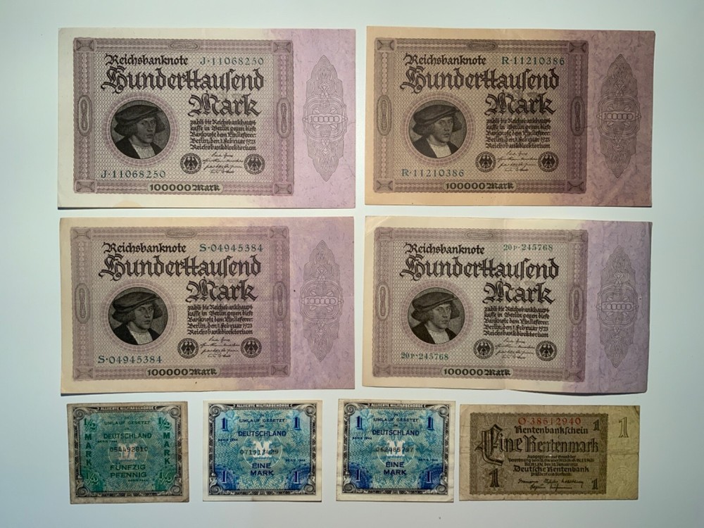 Vintage banknote lot from Germany.