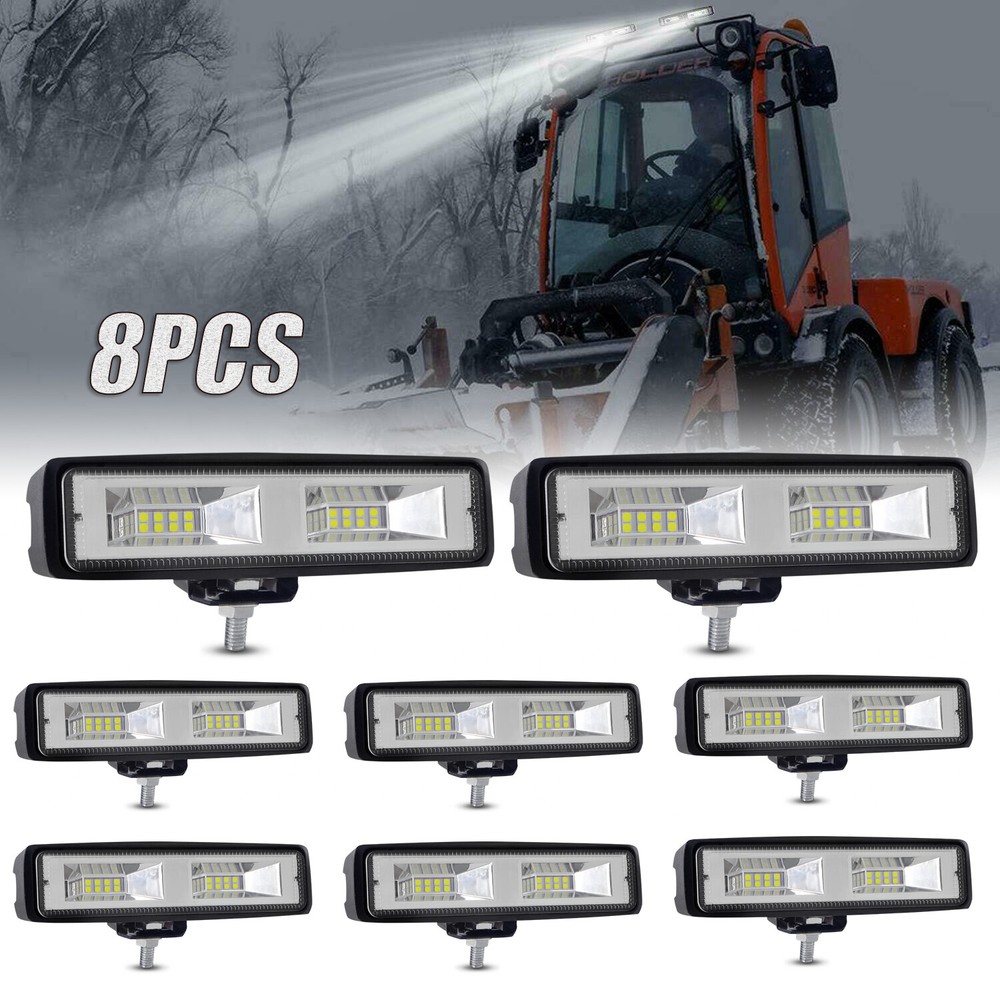 8X 6 Inch 48W LED Work Light Bar Flood Offroad ATV FOG Truck Lamp 4WD 12V 24V 7