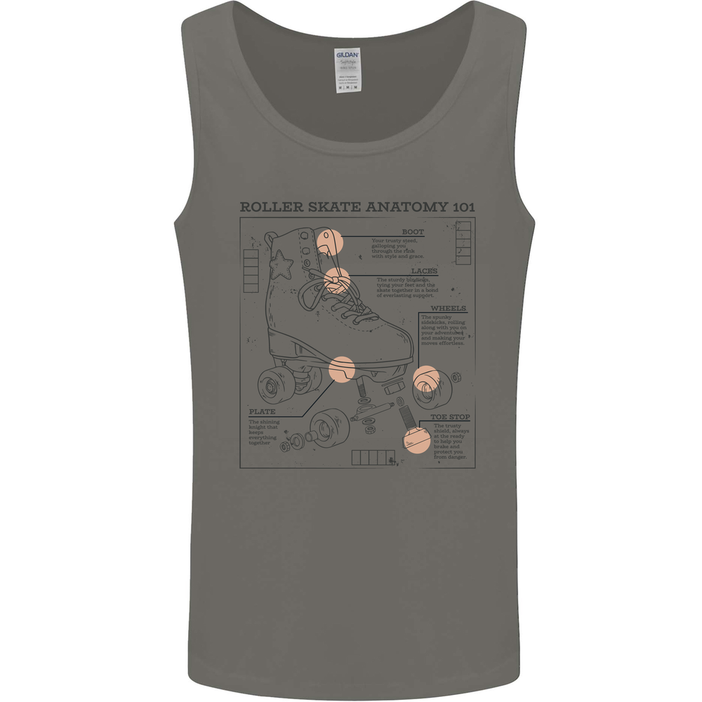 Roller Skating Boot Blueprint Mens Vest Tank Top