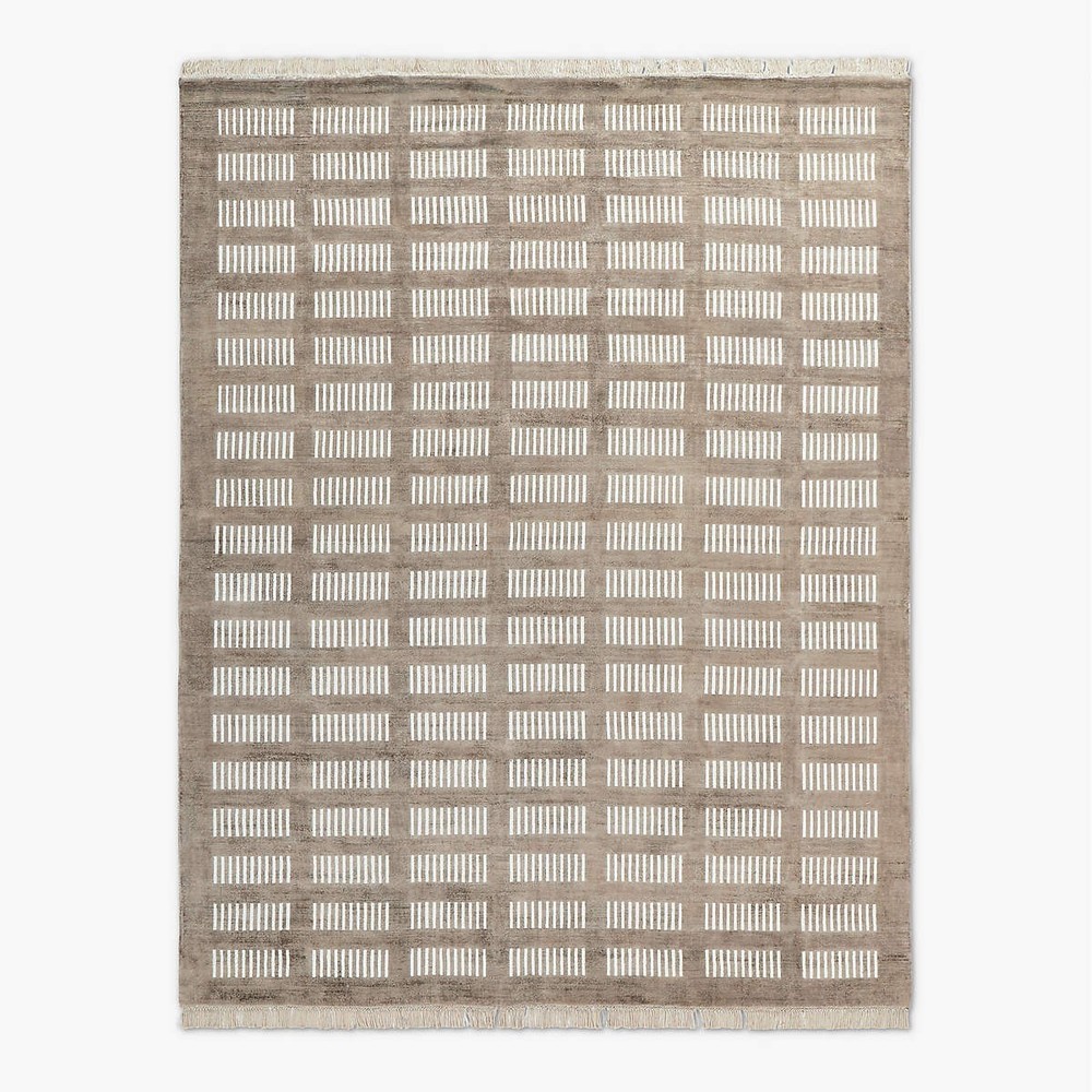 New Luxury Hand Loom Viscose Color Light Brown Handmade Area Design Carpet Rug
