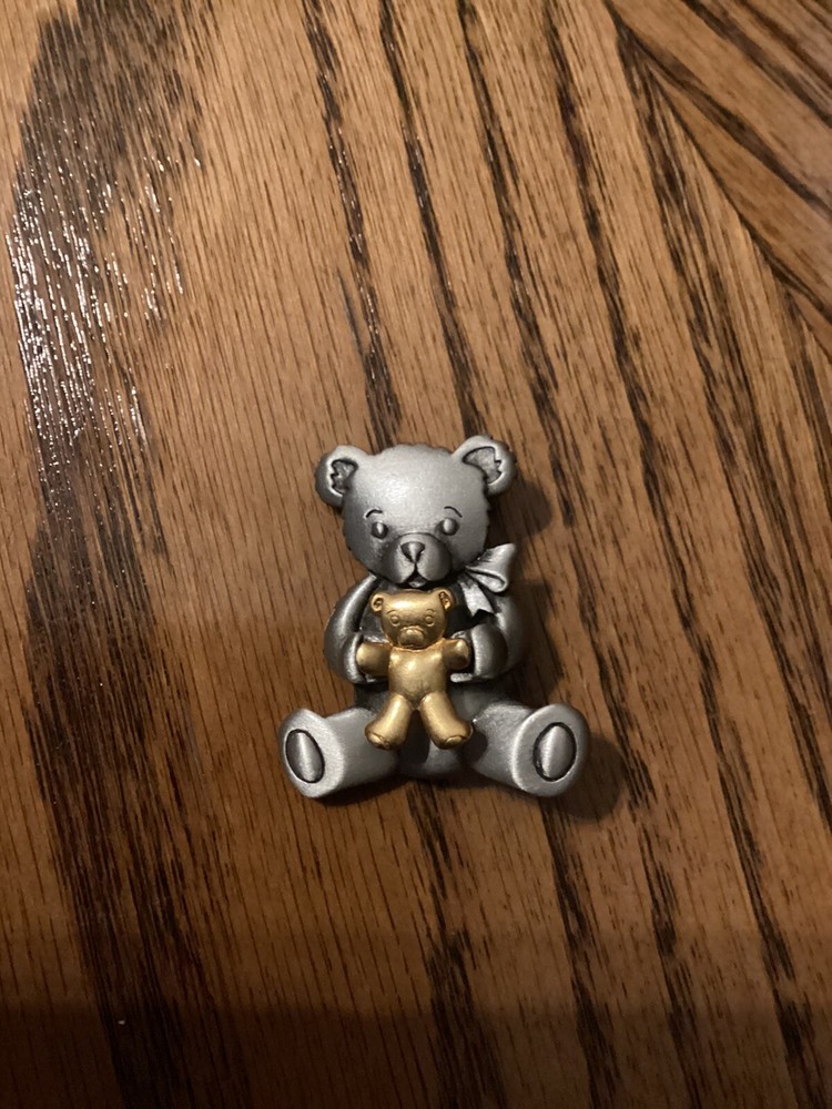 Vintage JJ Jonette Teddy Bear Pin Brooch Collectible Jewelry