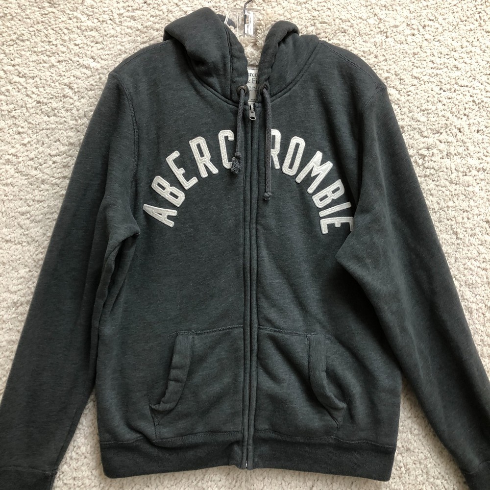 Abercrombie Fitch Hoodie Large Adult Sherpa Lined Full Zip Sweatshirt Womens L