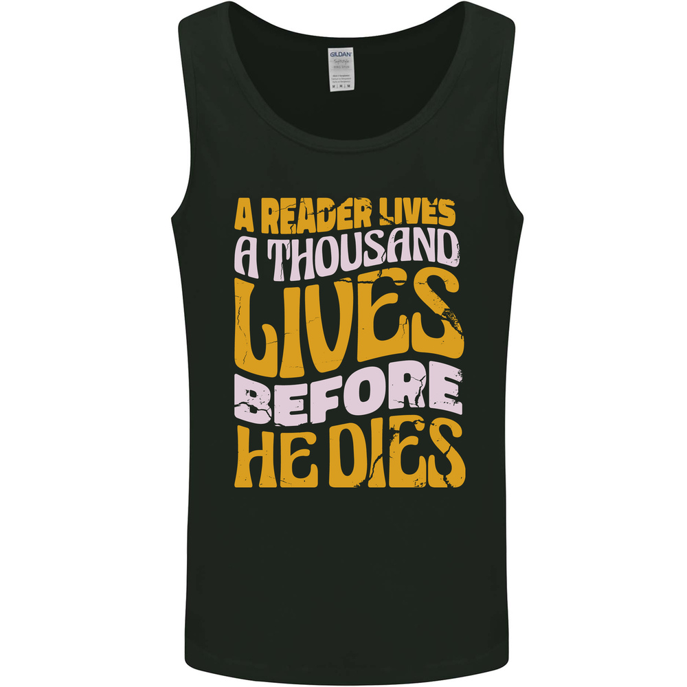 Bookworm Reading a Reader Dies Funny Mens Vest Tank Top