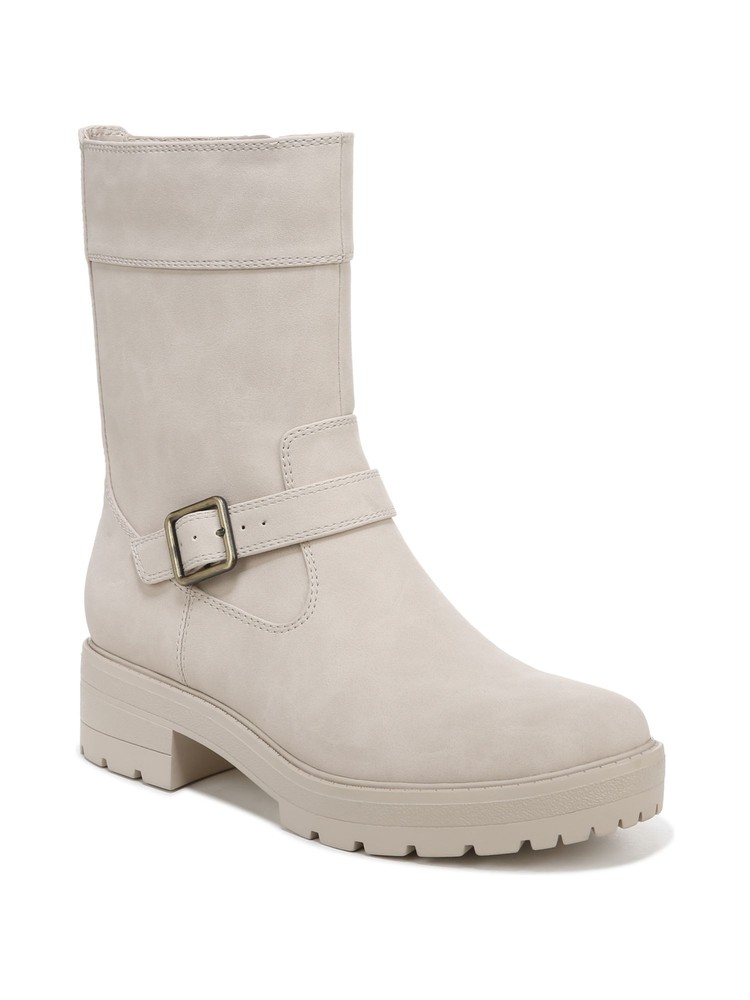 SOUL Womens Beige Newport Round Toe Block Heel Zip-Up Boots Shoes 7.5 M