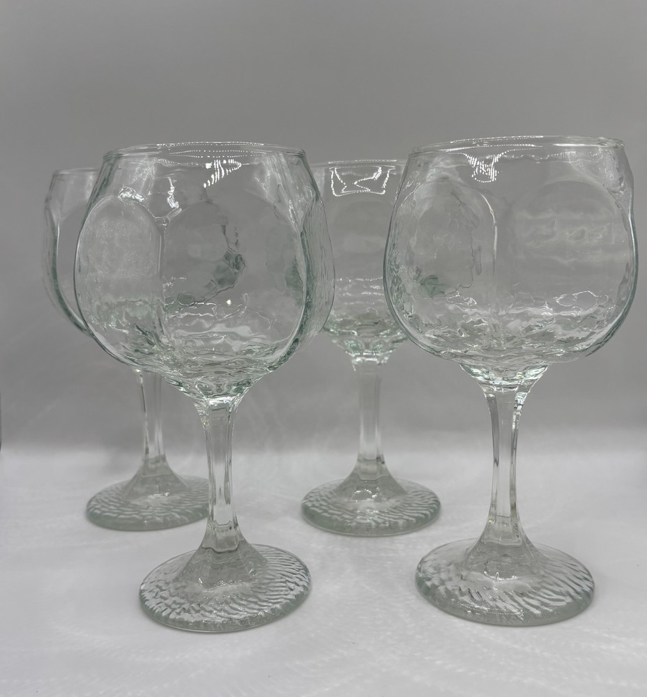 Vintage Libbey Chivalry Clear Glass 6 1/2 Inch Wine Glasses set of 4
