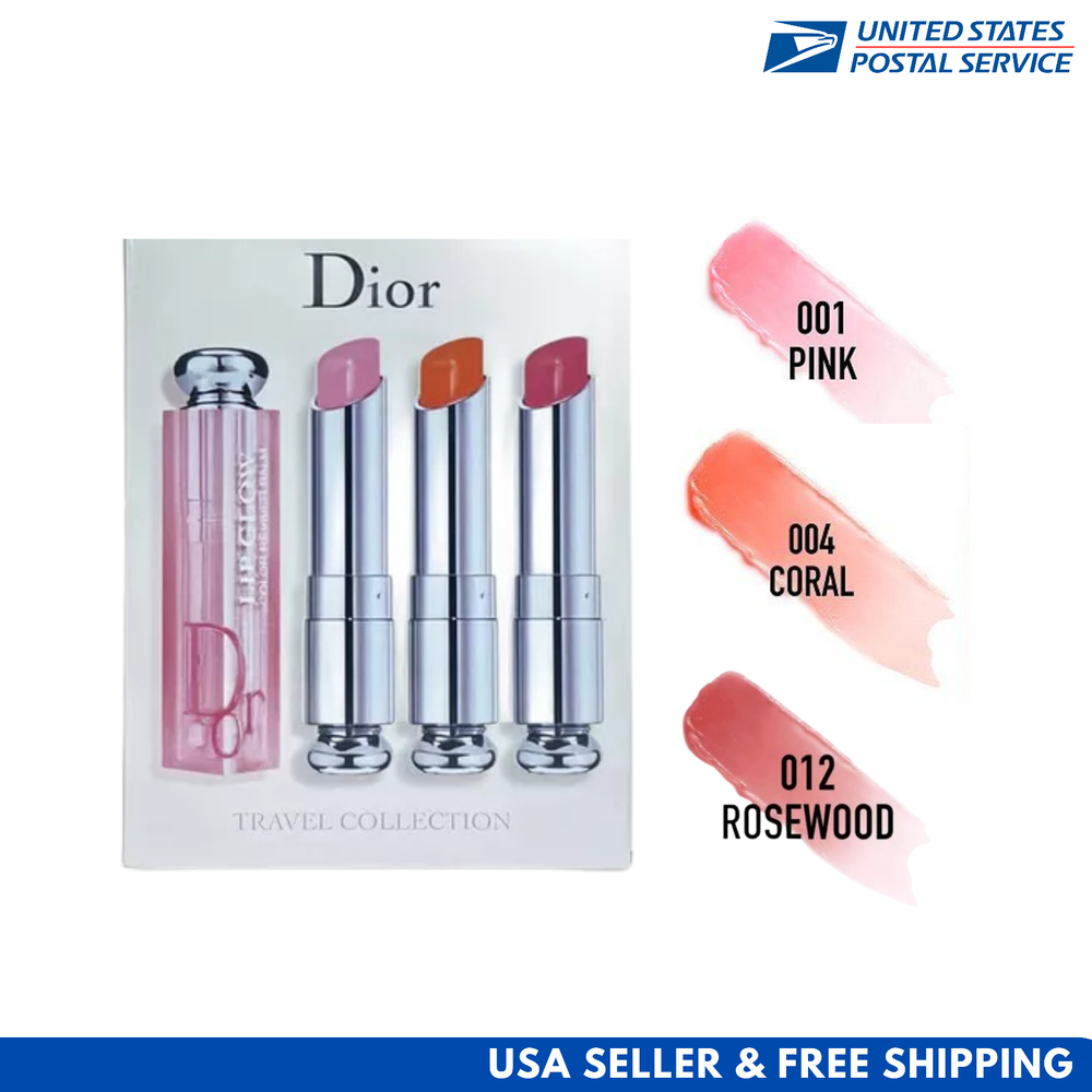 Dior Addict Lip Glow Trio in Pink Coral Rosewood Gloss Balm