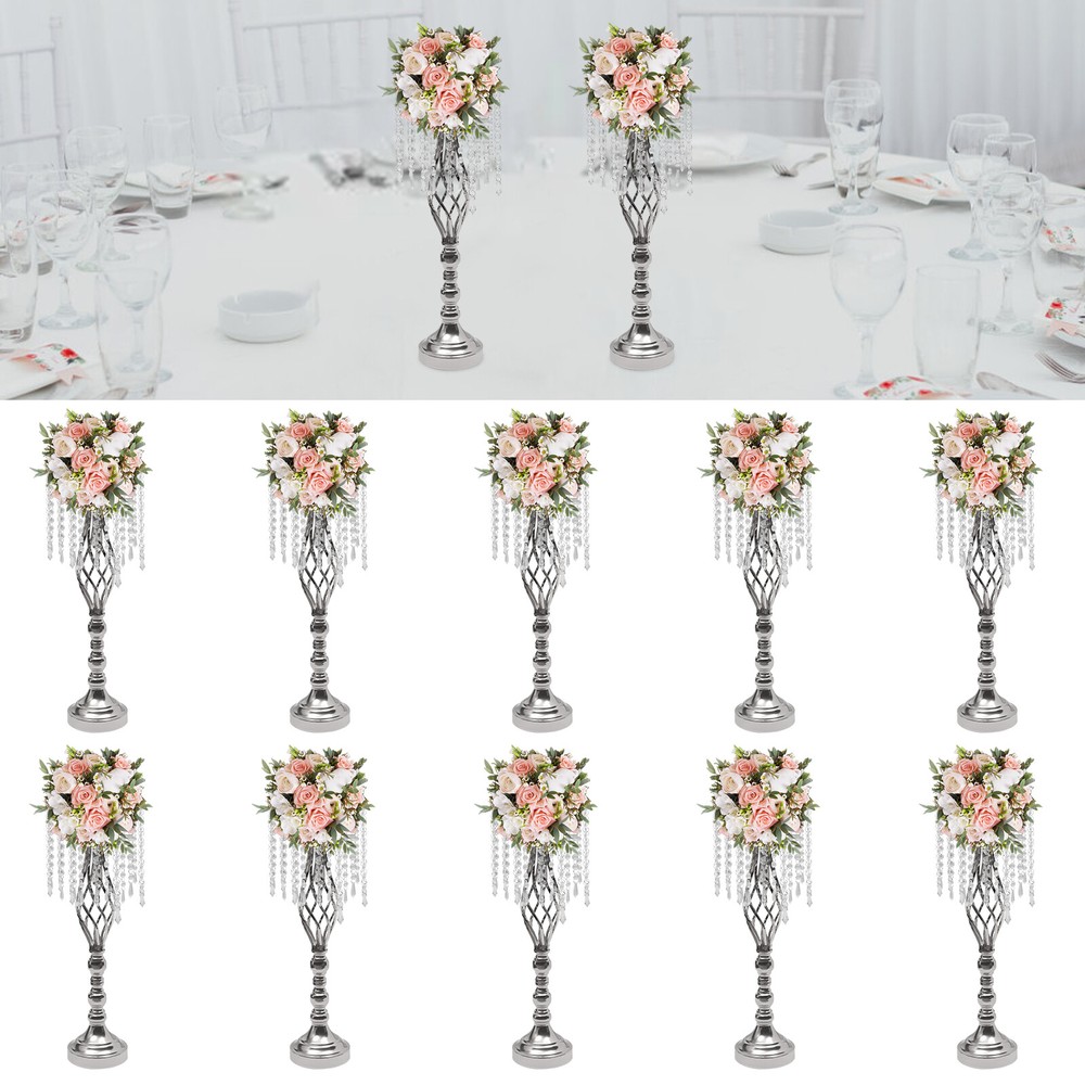 New 10PCS Crystal Stands Wedding Table Centerpieces Flower Racks 21.7