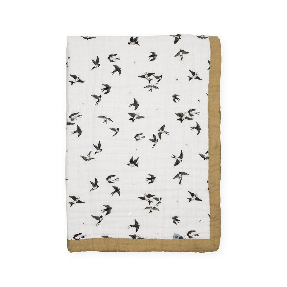 100% Certified Organic Newborn Receiving Quilt | Ultra- Soft, Multi-Layered M...