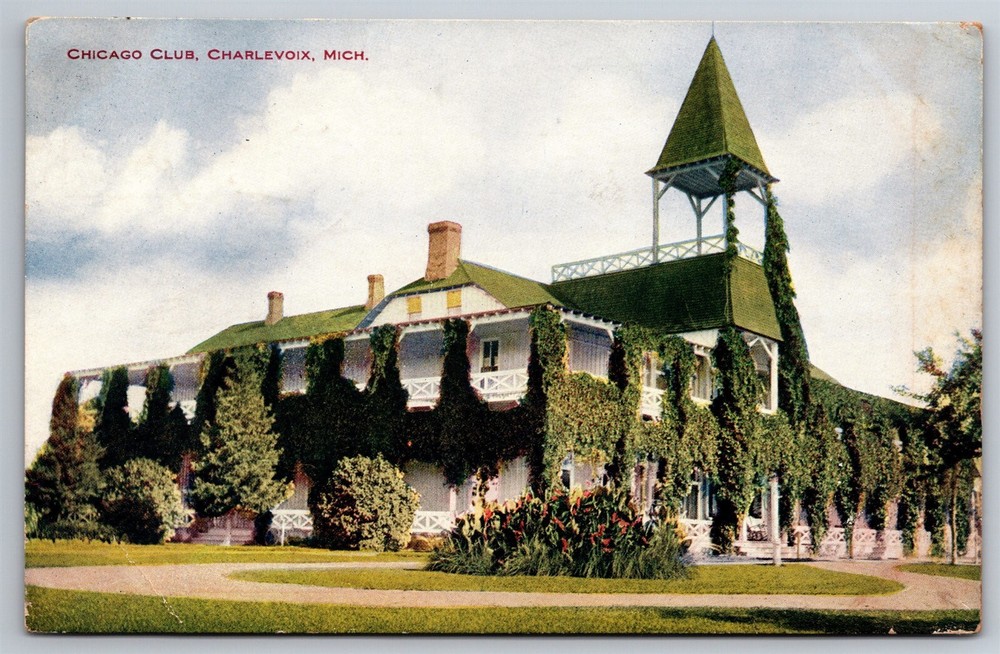Chicago Club Charlevoix MI C1910 DB Postcard N6