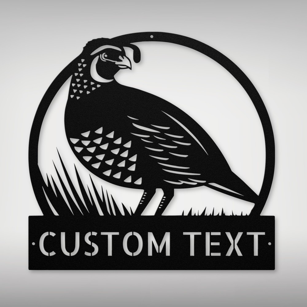 Custom Quail Metal Wall Art Sign Personalized Home Decor Bird Signs Quail Gifts