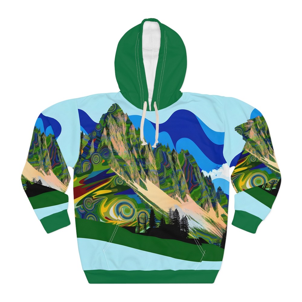 Katahdin Mountain All Over Print Hoodie Outdoor Adventure Apparel Travel Wear