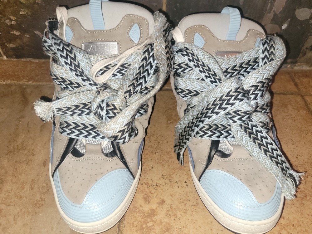 Lanvin Curb Sneakers Light Grey & Blue Size 46 *NO BOX*