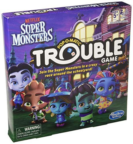 Hasbro Trouble Netflix Super Monsters Edition Board Game for Kids 5 and Up