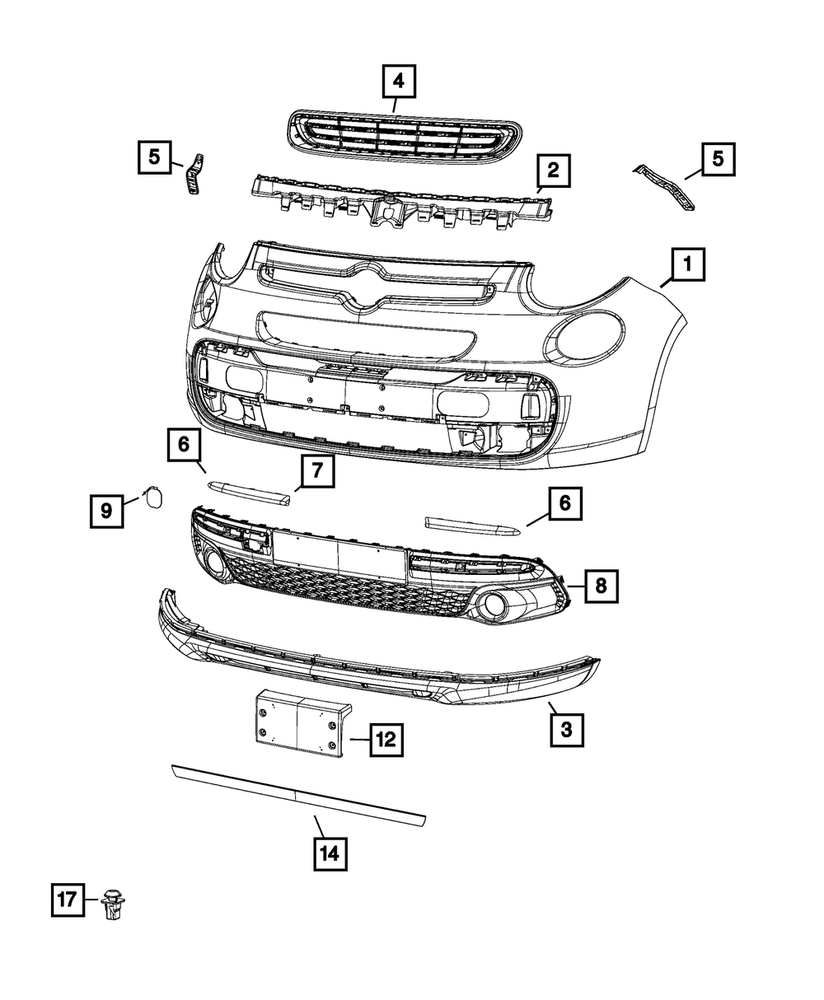 Genuine Mopar Fascia Molding Left 6QM93SZ0AA