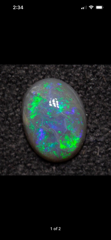 Black Opal 0.47 Ct Australian Lightning Ridge 6.5 x 4.8 x 2.4mm