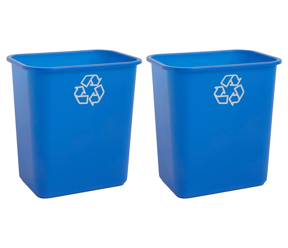 7 Gallon / 28 Quart Space Saving Recycling Bin, Fits Under Desk and Small, Na...