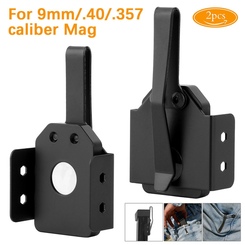 2X Extended Magnetic Pocket Clip for 9mm, .40 S&W, .357 Sig Compatible with Single & Double Stack Holsters