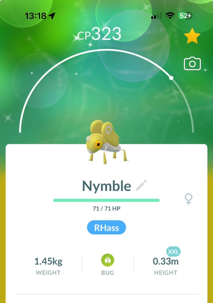 Pokémon Go Shiny Nymble XXL