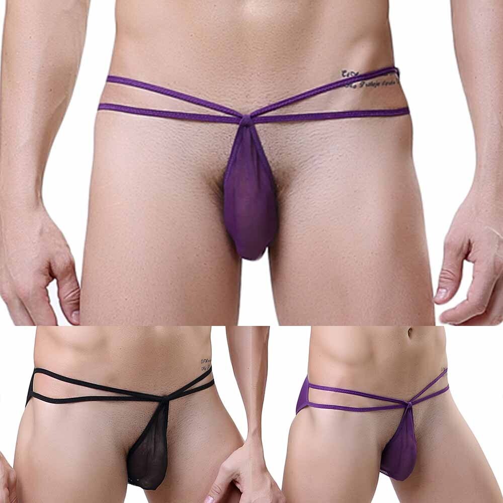 Men\s Sexy Mesh Thong G-String Pouch Panties Underwear Sexy T-Back Briefs New