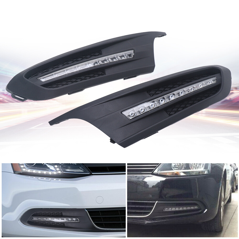 For 2011-2014 VW Jetta LED Fog Lamp Daytime Running Light Turn Signal Pair