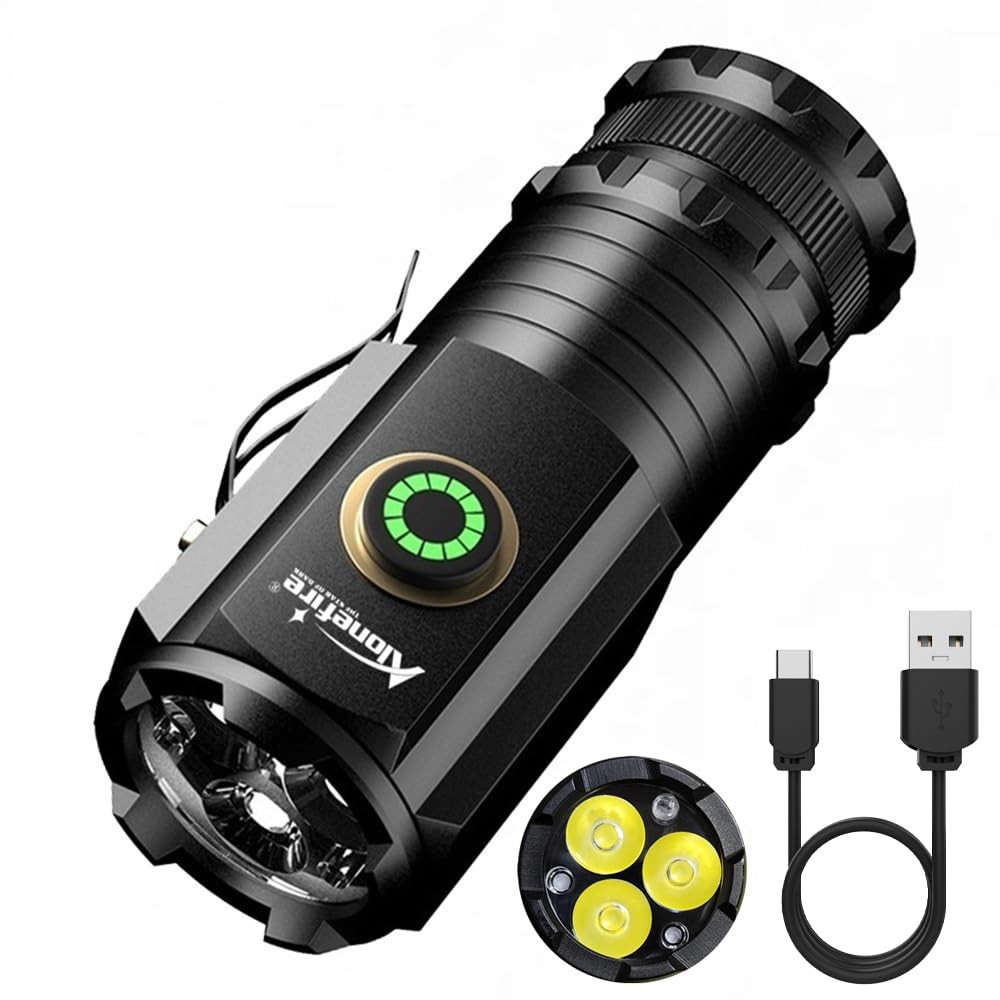 X23 Mini LED Flashlight with Type C USB Rechargeable 5 Modes Bright Compact Torch