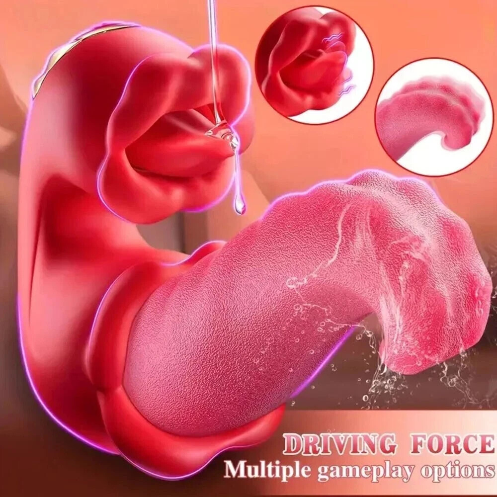 Rose Tongue Vibrator for Clit and G-Spot Stimulation and Oral Sex Orgasm