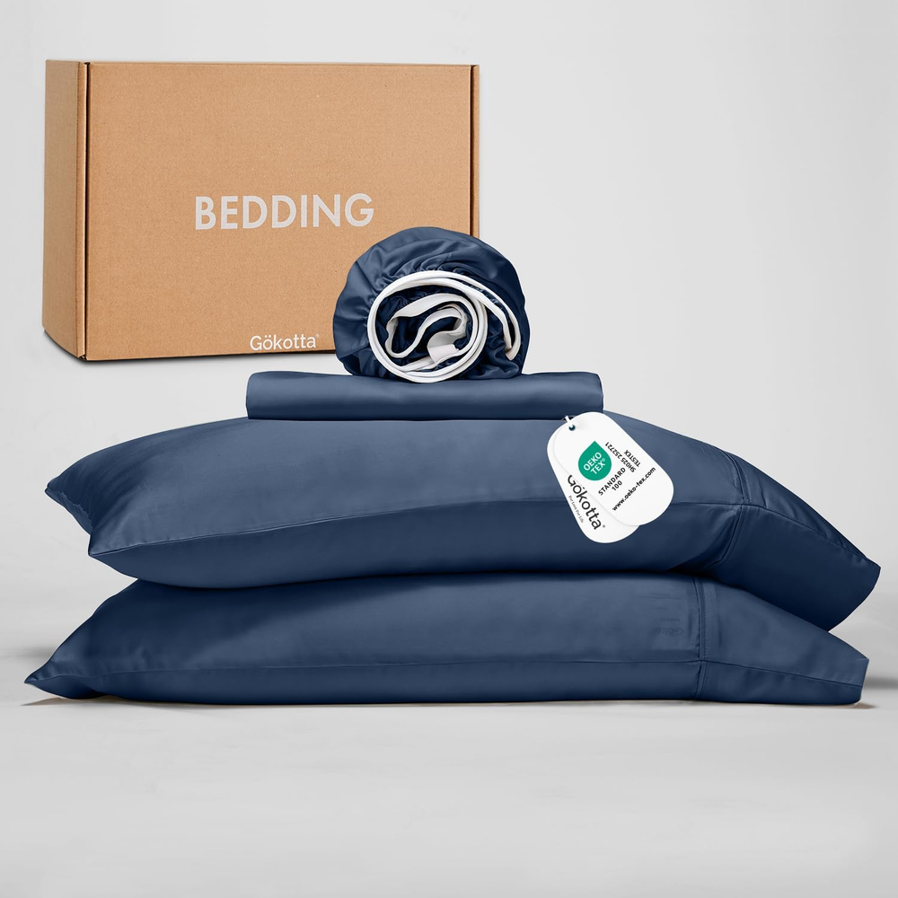 Full Size Cooling Bamboo Rayon 4-Piece Bed Sheet Set for Hot Sleepers-image