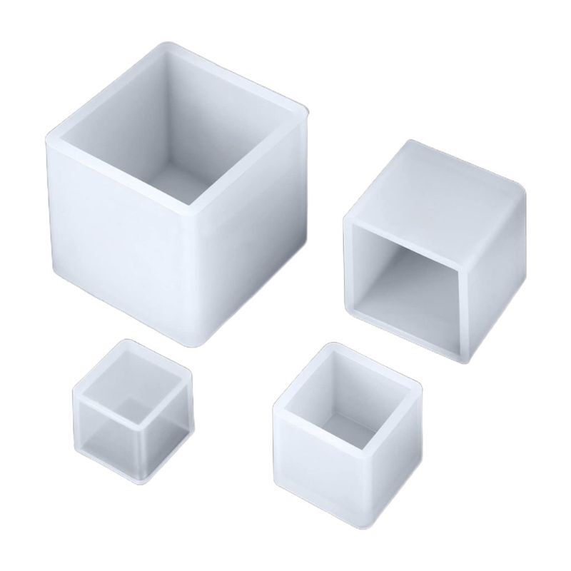 4Pcs Square Silicone Jewelry Mold for Crystal Epoxy Resin Pendants