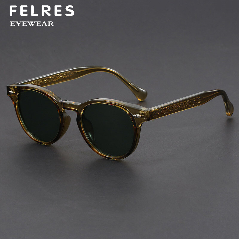 TR90 Round Retro Unisex Polarized Sunglasses UV400 for Outdoor Protection