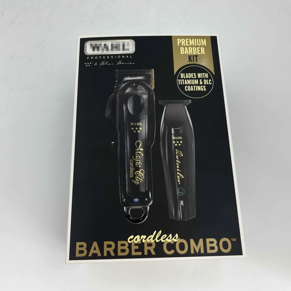 Wahl Barber Combo Black Cordless Magic Clip Clipper Detailer Trimmer 5 Star