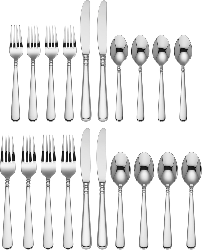 Pearl Platinum Flatware, 20-Piece Set, Metallic