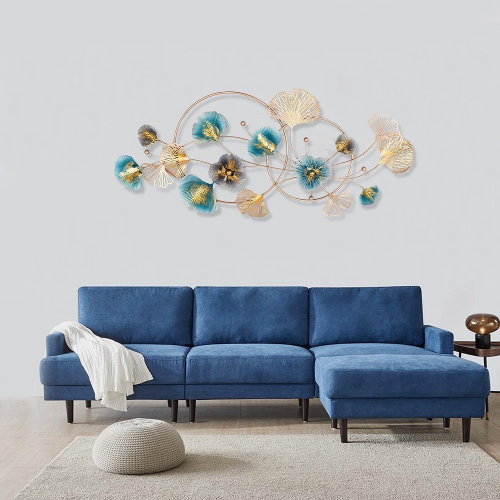 3D Metal Ginkgo Biloba Leaves Wall Decor Wall Art Modern Sculpture Home Office