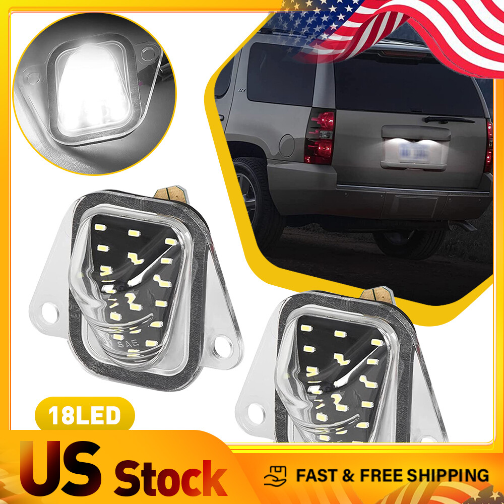 LED License Plate Tag Lights For 2007-2014 Suburban Tahoe Yukon ESV Escalade