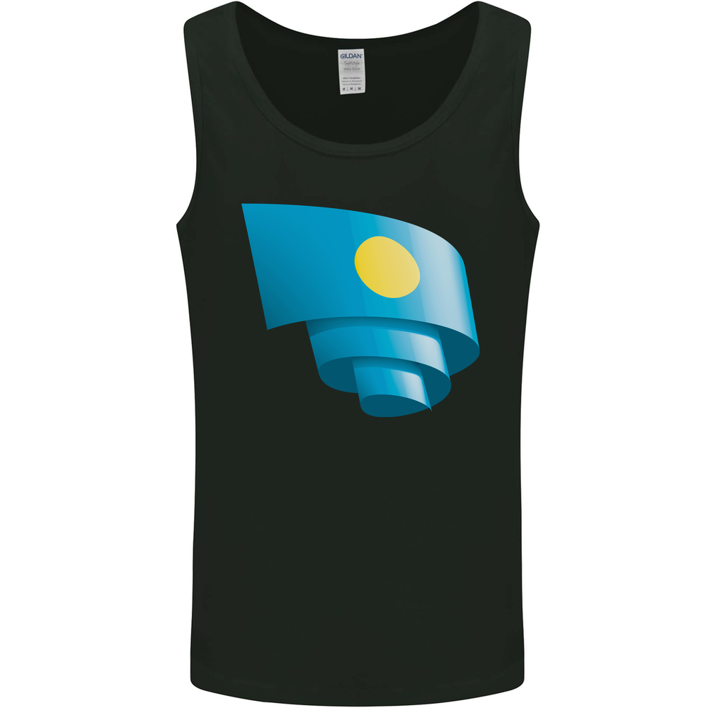 Curled Palau Flag Palauan Day Football Mens Vest Tank Top