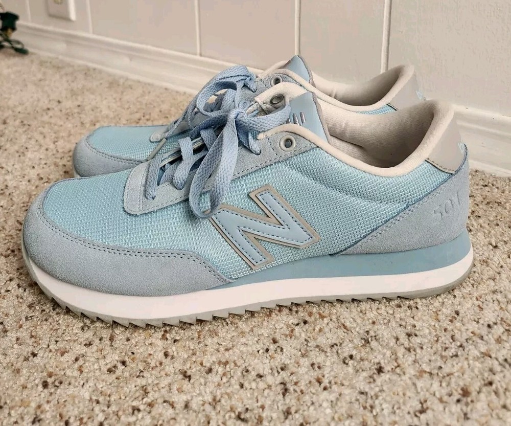 New Balance 501 Women's Blue Suede Lace-Up Athletic Running Shoes Size 9