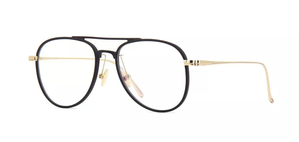 Tom Ford FT 5666 B 002 Matte Black Gold Blue Block Lens 52mm Eyeglasses New