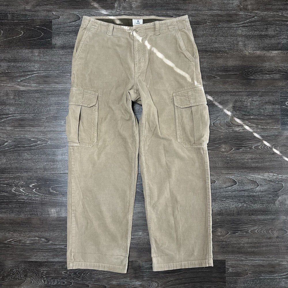 VINTAGE Y2K Gap Baggy Corduroy Cargo Pants Mens 35x32 (36