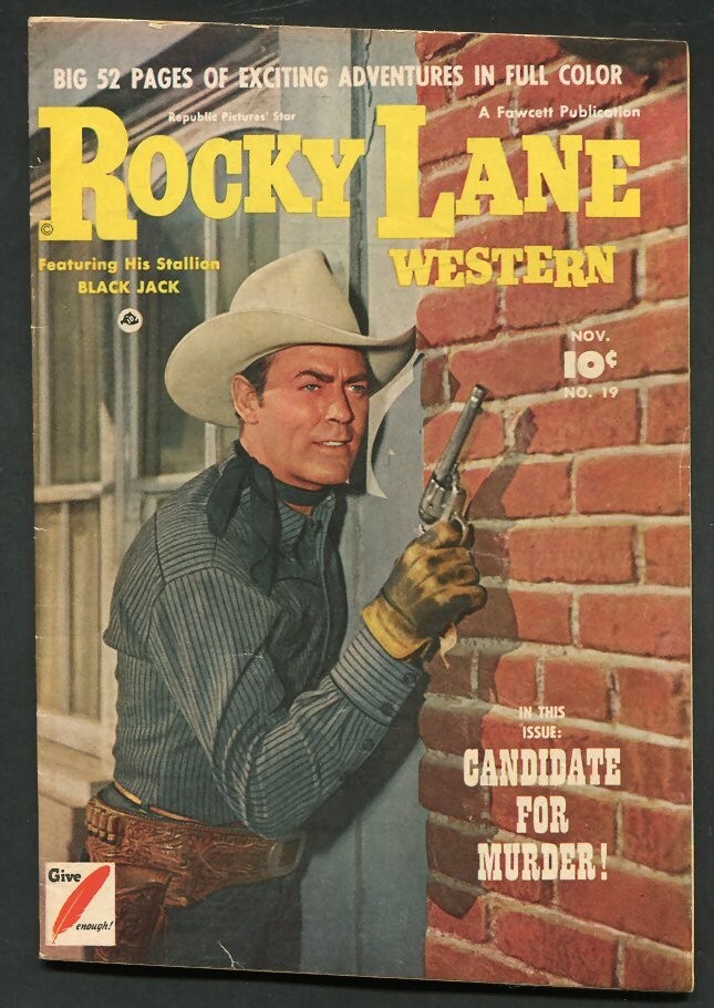 1950 #19 ROCKY LANE WESTERN  FAWCETT COMIC BOOK...... FINE+