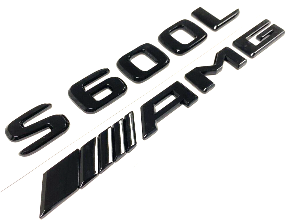 S600L+AMG BLACK FOR MERCEDES REAR TRUNK EMBLEM BADGE NAMEPLATE DECAL NUMBERS
