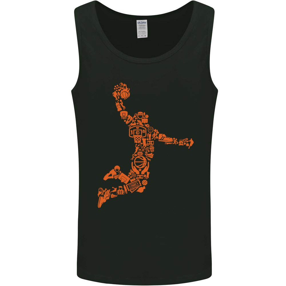 Basketball Word Art Mens Vest Tank Top