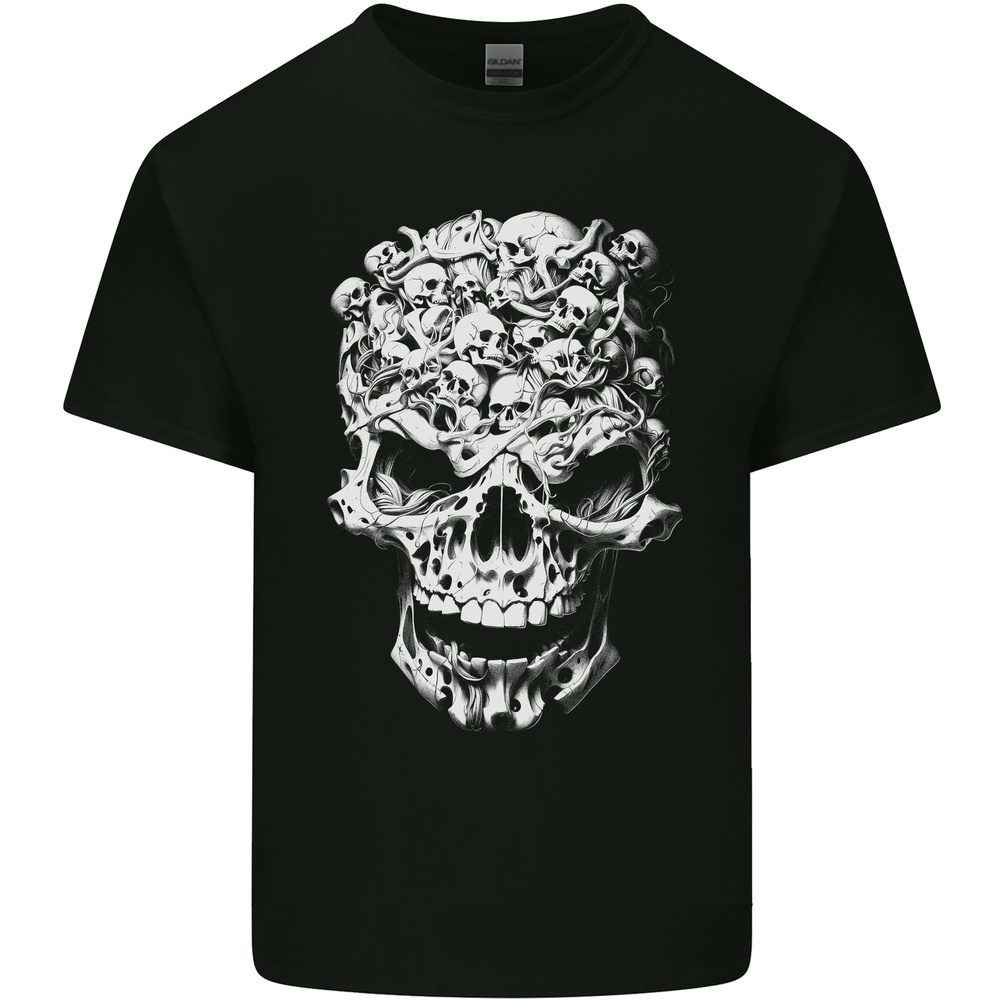 Skull Made of Skulls Heavy Metal Rock Music Mens Cotton T-Shirt Tee Top