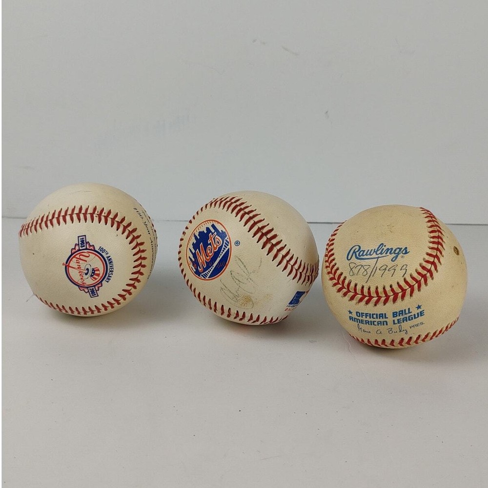 Vintage Official MLB Game Ball 1968 Mets 2003 Yankees 1999 Baseball
