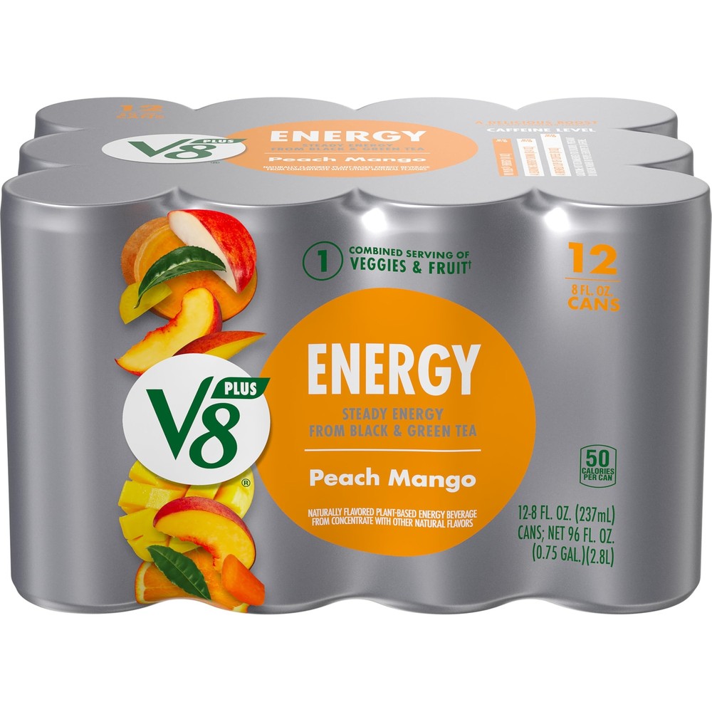 Peach Mango Juice Energy Drink 8 fl oz Can 12 Pack