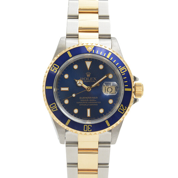 ROLEX Submariner Blue Dial Automatic Stainless Steel Gold 16613 SS x 750YG 40328